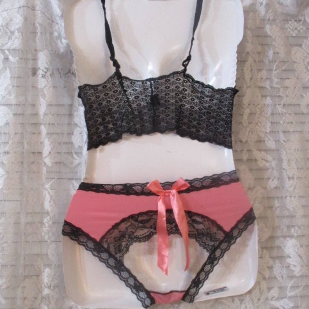 Sexy Bralette Butt-less Panties French Maid look